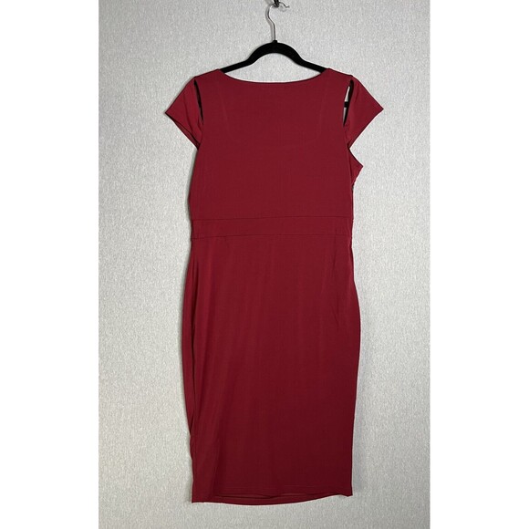 Kimi and Kai Maternity Dress Body-con Short Cold Shoulder Maroon Red Women Sz M - Picture 4 of 11